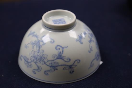 A Chinese blue and white bowl, Daoguang six character seal mark and of the period (1821-50), diameter 12.3cm